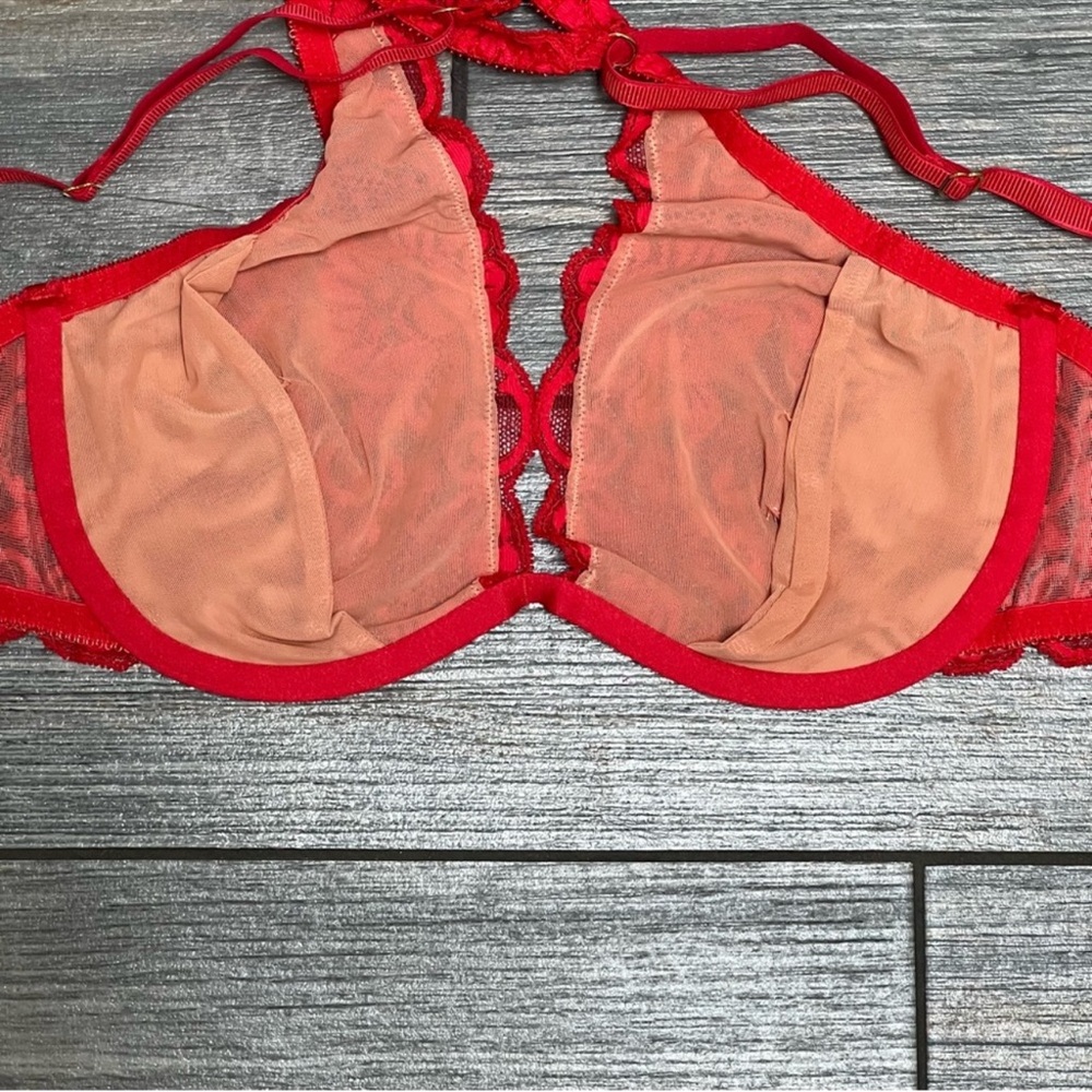 HAH by Free People Siren Red Lacey 2 Timer Bra Size 28-36 D Adjustable Straps - Picture 6 of 13
